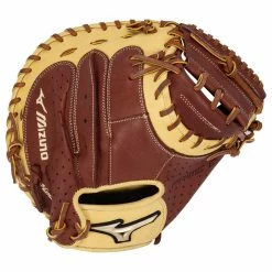 Mizuno Prime Elite 33.5" Baseball Catcher's Mitt - Mahogany/Tan -Rawlings Sales mizuno baseball glove prime elite catchers mitt 335
